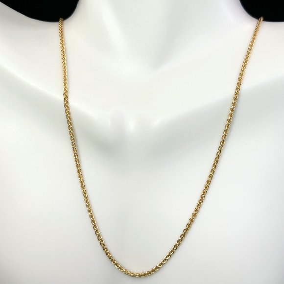 14K solid yellow gold curb link necklace 16" 1.6mm 5.4gm